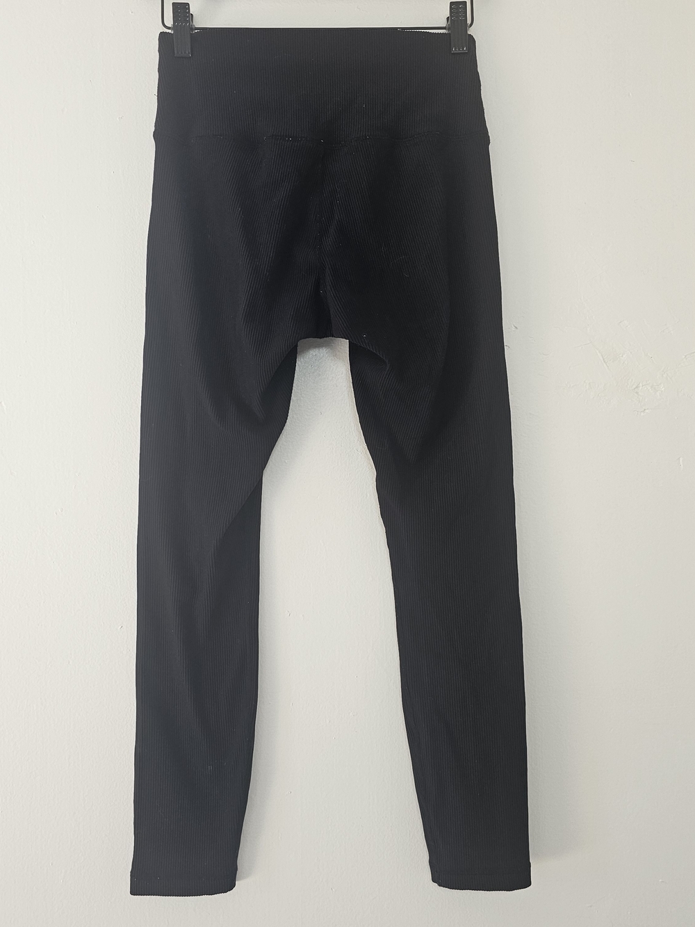 J80 Fit Large Black Ribbed High-Waist Leggings